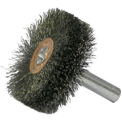 1-1/2″ Stem-Mounted Crimped Wire Wheel, .006″ Steel Fill, 1/4″ Stem - Exact Tooling