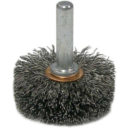 1-1/2″ Stem-Mounted Crimped Wire Wheel, .0118″ Steel Fill, 1/4″ Stem - Exact Tooling
