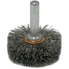 1-1/2″ Stem-Mounted Crimped Wire Wheel, .0118″ Steel Fill, 1/4″ Stem - Exact Tooling