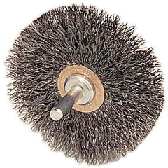 2-1/2″ Stem-Mounted Crimped Wire Wheel, .006″ Steel Fill, 1/4″ Stem - Exact Tooling