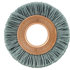 1-1/2″ Small Diameter Nylox Wheel Brush, .022/180, 1/2″ Arbor Hole - Exact Tooling