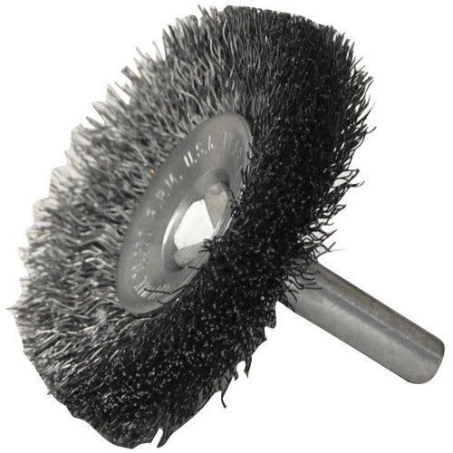 2″ Stem-Mounted Concave Crimped Wire Wheel, .008″ Steel Fill, 1/4″ Stem - Exact Tooling
