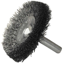 2″ Stem-Mounted Concave Crimped Wire Wheel, .008″ Steel Fill, 1/4″ Stem - Exact Tooling