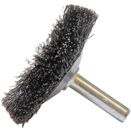 2″ Stem-Mounted Concave Crimped Wire Wheel, .014″ Steel Fill, 1/4″ Stem - Exact Tooling