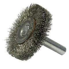 1-1/2″ Stem-Mounted Crimped Wire Radial Wheel, .006″ Steel Fill, 1/4″ Stem - Exact Tooling