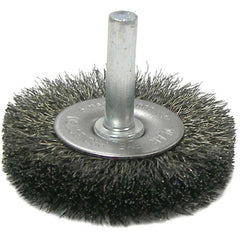 2″ Stem-Mounted Crimped Wire Radial Wheel, .020″ Steel Fill, 1/4″ Stem - Exact Tooling