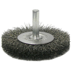 2-1/2″ Stem-Mounted Crimped Wire Radial Wheel, .014″ Steel Fill, 1/4″ Stem - Exact Tooling