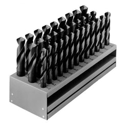 ‎1/2-1 RHS / RHC HSS 118 Degree Radial Point Silver & Deming Reduced Shank Drill Set - Steam Oxide - Exact Tooling