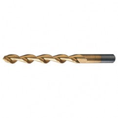 #10 RHS / RHC HSS 118 Degree Notched Point Parabolic HSS Jobber Drill - TiN - Exact Tooling