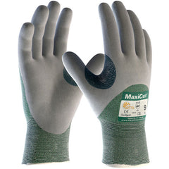 ‎18-575/XXL Cut Resistant Glove - MaxiCut - Green 15G Eng Yarn Shell - Gray 3/4 Nitrile MicroFoam Grip - A2 - Exact Tooling