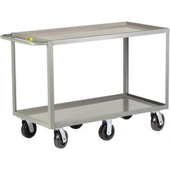 Little Giant - 3,600 Lb Capacity, 24" Wide x 48" Long x 36" High Cart - 2 Shelf, Steel, Phenolic Casters - Exact Tooling