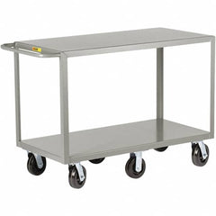 Little Giant - 3,600 Lb Capacity, 24" Wide x 48" Long x 36" High Cart - 2 Shelf, Steel, Phenolic Casters - Exact Tooling