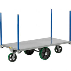 Little Giant - 4,000 Lb Capacity Steel Pipe Stake Truck - Steel Deck, 30" OAW, 72" Platform Length, Polyurethane Casters - Exact Tooling