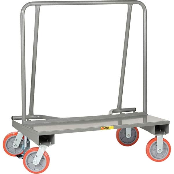 Little Giant - 2,000 Lb Capacity Steel Drywall Cart - Steel Deck, 24" OAW, 44" Platform Length, Polyurethane Casters - Exact Tooling