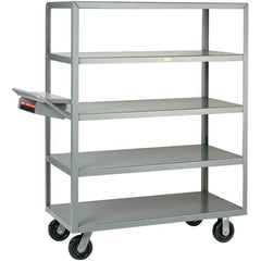 Little Giant - 3,600 Lb Capacity, 30" Wide x 48" Long x 63-1/2" High Order Picking Cart - 5 Shelf, Steel, Phenolic Casters - Exact Tooling