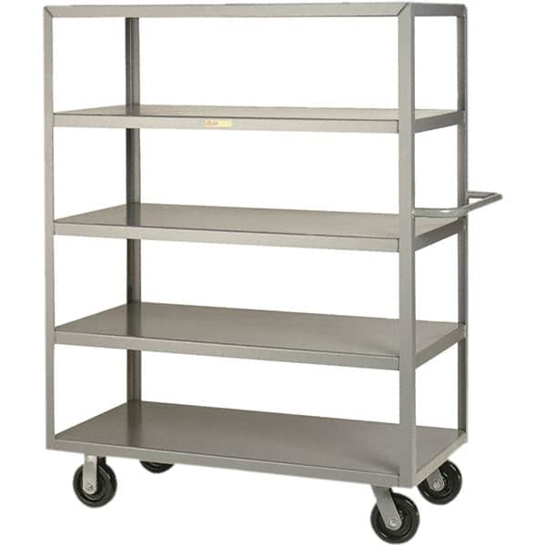 Little Giant - 3,600 Lb Capacity, 24" Wide x 36" Long x 63-1/2" High Cart - 5 Shelf, Steel, Phenolic Casters - Exact Tooling