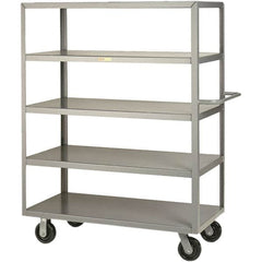 Little Giant - 3,600 Lb Capacity, 24" Wide x 36" Long x 63-1/2" High Cart - 5 Shelf, Steel, Phenolic Casters - Exact Tooling