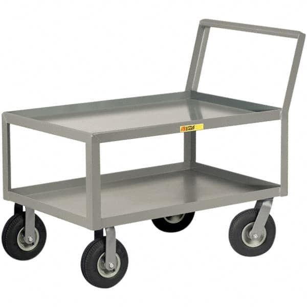 Little Giant - 1,200 Lb Capacity, 24" Wide x 48" Long x 38" High Instrument Cart - 2 Shelf, Steel, Pneumatic Casters - Exact Tooling