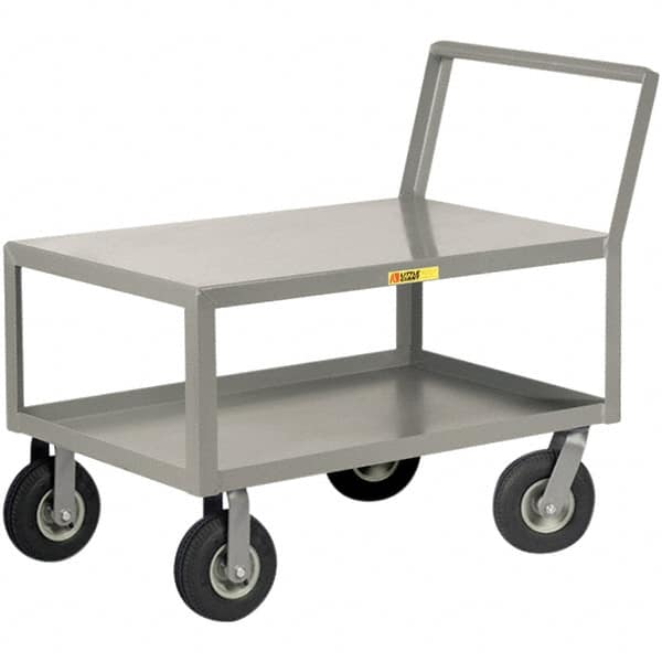 Little Giant - 1,200 Lb Capacity, 30" Wide x 51" Long x 38" High Instrument Cart - 2 Shelf, Steel, Pneumatic Casters - Exact Tooling