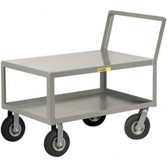Little Giant - 1,200 Lb Capacity, 24" Wide x 48" Long x 38" High Instrument Cart - 2 Shelf, Steel, Pneumatic Casters - Exact Tooling