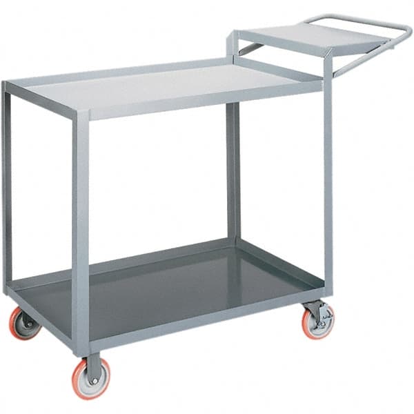 Little Giant - 1,200 Lb Capacity, 18" Wide x 32" Long x 40" High Order Picking Cart - 2 Shelf, Steel, Polyurethane Casters - Exact Tooling