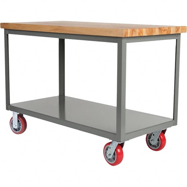 Little Giant - Mobile Work Benches Type: Butcher Block Top Length: 24 (Inch) - Exact Tooling