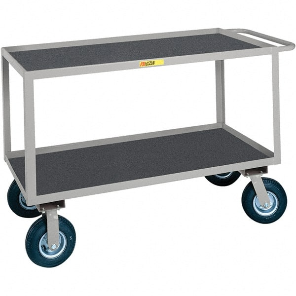Little Giant - 1,200 Lb Capacity, 30" Wide x 48" Long x 38" High Cart - Steel, Pneumatic Casters - Exact Tooling