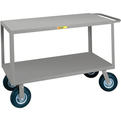 Little Giant - 1,200 Lb Capacity, 24" Wide x 48" Long x 38" High Cart - Steel, Pneumatic Casters - Exact Tooling