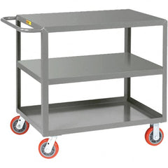 Little Giant - 2,000 Lb Capacity, 30" Wide x 60" Long x 36" High Service Cart - Steel, Polyurethane Casters - Exact Tooling