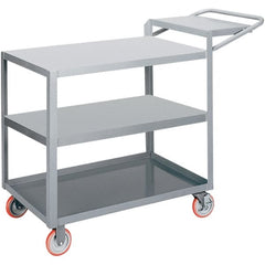 Little Giant - 1,200 Lb Capacity, 24" Wide x 48" Long x 35" High Order Picking Cart - 3 Shelf, Steel, 2 Rigid/2 Swivel Casters - Exact Tooling