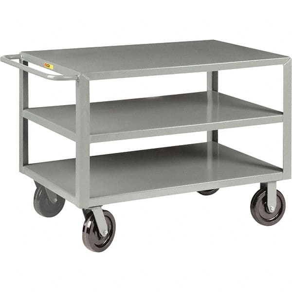 Little Giant - 5,000 Lb Capacity, 36" Wide x 72" Long x 36" High Cart - 3 Shelf, Steel, Phenolic Casters - Exact Tooling