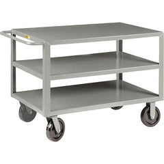 Little Giant - 5,000 Lb Capacity, 30" Wide x 48" Long x 36" High Cart - 3 Shelf, Steel, Phenolic Casters - Exact Tooling