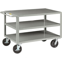 Little Giant - 5,000 Lb Capacity, 30" Wide x 48" Long x 36" High Cart - 3 Shelf, Steel, Phenolic Casters - Exact Tooling
