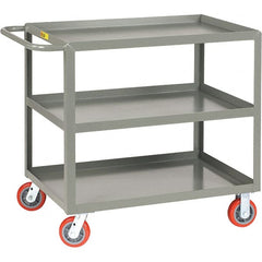 Little Giant - 2,000 Lb Capacity, 30" Wide x 60" Long x 36" High Service Cart - Steel, Polyurethane Casters - Exact Tooling