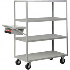 Little Giant - 3,600 Lb Capacity, 30" Wide x 60" Long x 63-1/2" High Order Picking Cart - 4 Shelf, Steel, Phenolic Casters - Exact Tooling