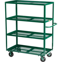 Little Giant - 1,600 Lb Capacity Steel Platform Truck - Steel Deck, 30" OAW, 60" Platform Length, Mold On Rubber Casters - Exact Tooling