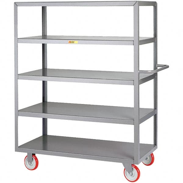Little Giant - 1,200 Lb Capacity, 24" Wide x 36" Long x 61-1/2" High Service Cart - 5 Shelf, Steel, Polyurethane Casters - Exact Tooling