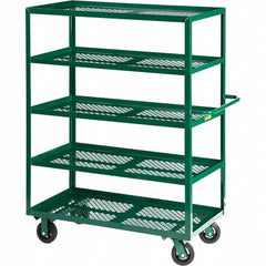 Little Giant - 2,000 Lb Capacity Steel Platform Truck - Steel Deck, 24" OAW, 48" Platform Length, Mold On Rubber Casters - Exact Tooling