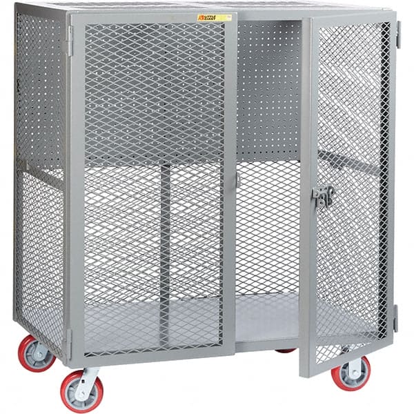 Little Giant - 2,000 Lb Capacity, 1 Shelf, Security Cart - 27" Long x 61" Wide x 57" High - Exact Tooling