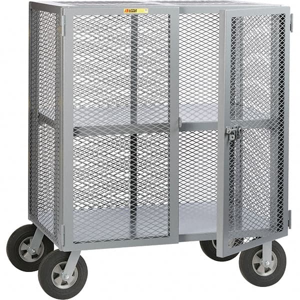 Little Giant - 1,500 Lb Capacity, 1 Shelf, Security Cart - 33" Long x 49" Wide x 61" High - Exact Tooling