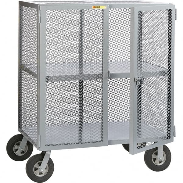 Little Giant - 1,500 Lb Capacity, 1 Shelf, Security Cart - 27" Long x 61" Wide x 61" High - Exact Tooling