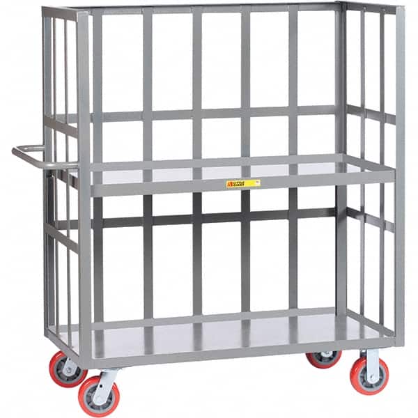 Little Giant - 3,600 Lb Capacity, 2 Shelf, 3-Sided Truck - 60" Long x 24" Wide x 57" High - Exact Tooling