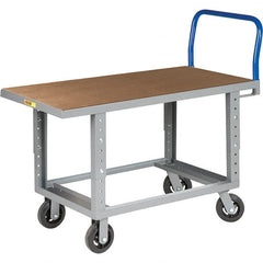 Little Giant - 2,000 Lb Capacity Steel Platform Truck - Steel Deck, 30" OAW, 60" Platform Length, Mold On Rubber Casters - Exact Tooling