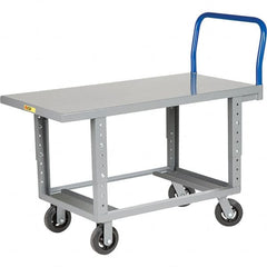 Little Giant - 2,000 Lb Capacity Steel Platform Truck - Steel Deck, 24" OAW, 48" Platform Length, Mold On Rubber Casters - Exact Tooling