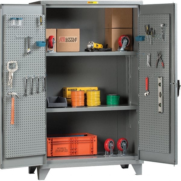 Little Giant - 2 Shelf Storage Cabinet - Steel, 48" Wide x 32" Deep x 78" High - Exact Tooling