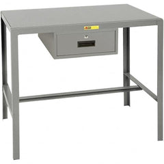 Little Giant - 48 Wide x 24" Deep x 36" High, Steel Machine Work Table with Drawer - Fixed Legs - Exact Tooling