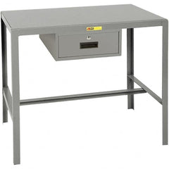 Little Giant - 48 Wide x 24" Deep x 24" High, Steel Machine Work Table with Drawer - Fixed Legs - Exact Tooling