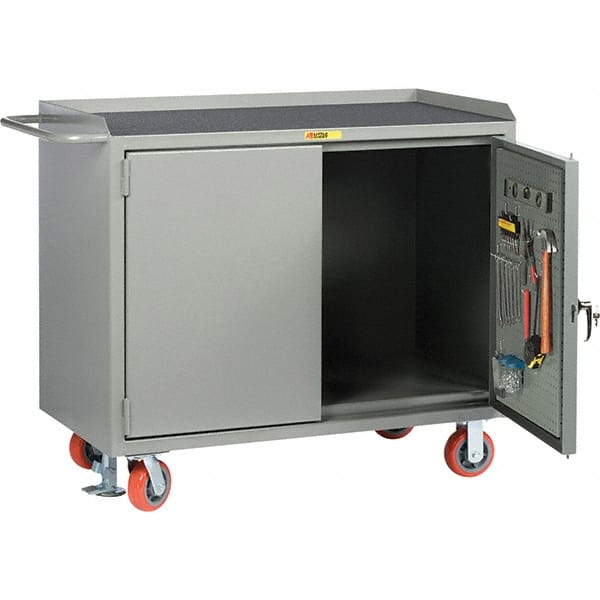 Little Giant - 3,600 Lb Capacity Mobile Workbench with Pegboard Panel - 48" Wide x 43-1/2" High - Exact Tooling