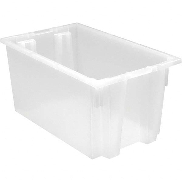 Quantum Storage - 90 Lb Load Capacity Clear Polypropylene Tote Container - Stacking, Nesting, 12" Long x 15-1/2" Wide x 23" High - Exact Tooling