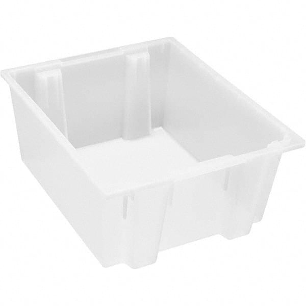 Quantum Storage - 45 Lb Load Capacity Clear Polypropylene Tote Container - Stacking, Nesting, 10" Long x 19-1/2" Wide x 23" High - Exact Tooling